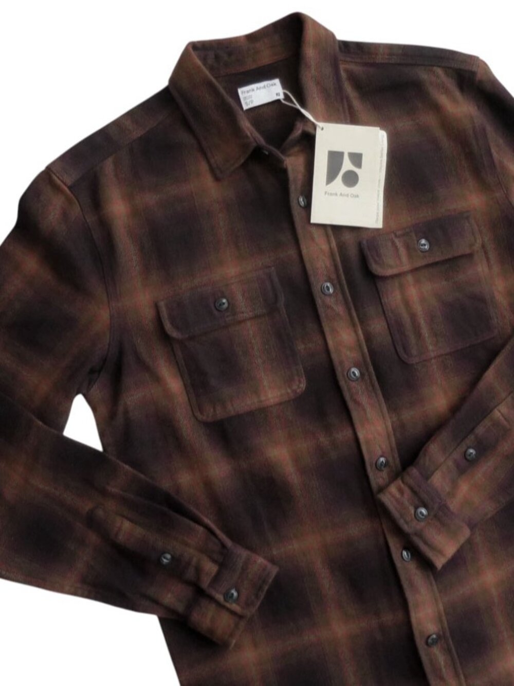 Frank And Oak Kapok Plaid Flannel Overshirt Size S